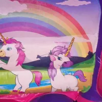 12ft X 15ft Childrens Unicorn Themed Bouncy Castle Slide Combo