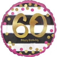 18 Inch Pink And Gold Milestone Birthday Holographic Balloons