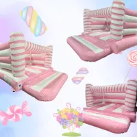 Pink And White Candy Bouncy Castle