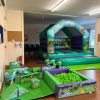 Green Jungle Bouncy Castle And Soft Play Package