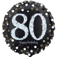 18 Inch Black And Gold Milestone Birthday Foil Balloons