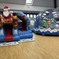 Snow Globe And 3d Christmas Bouncy Castle