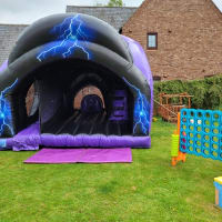 Lightning Theme Adult Bouncy Castle With Slide