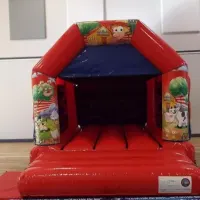 Red And Blue Childs Bouncy Castle Velcro 11 X 15ft