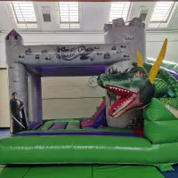 3d Dragons Lair Bouncy Castle With Slide