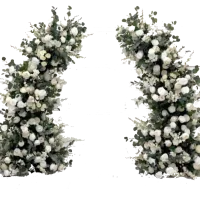Split Pillar Arch With Wild Florals And Foliage