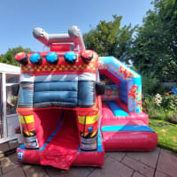 3d Firetruck Bouncy Castle