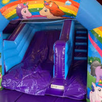 Unicorns V Front Castle And Slide Soft Play And Ball Pool
