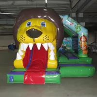 3d Lion Combi Bouncy Castle