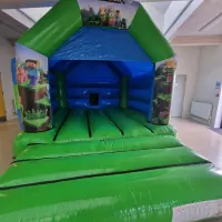 Green Minecraft Bouncy Castle