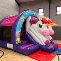 3d Unicorn Curved Bouncy Castle