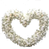 Heart Shape Arch With White And Ivory And Soft Peach Rose's And Orcids