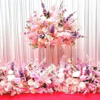 Blush Pinks & White Top Table Arrangements