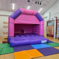 Pink And Purple Adult Disco Bouncy Castle