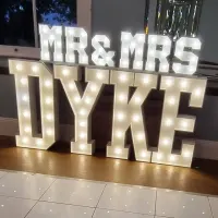 Wedding Led Letters Hire: Mr & Mrs