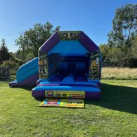 Construction Zone Purple And Blue Bounce And Slide