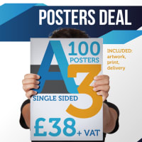 100 X A3 Single Sided Posters 170gsm (incs Design/print/delivery)