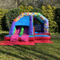 Twin Lane Slide Party Theme Bouncy Castle