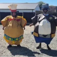 Western Sheriff And Indian Sumo Suit Hire