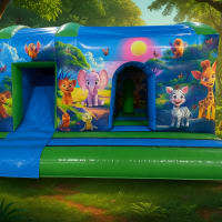 Jungle Activity Castle And Jungle Slide With Didi Cars