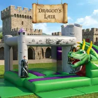 3d Dragons Lair Bouncy Castle With Slide