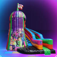 10ft Platform Neon Disco Helter Skelter Slide