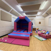 Pink And Blue Bouncy Castle