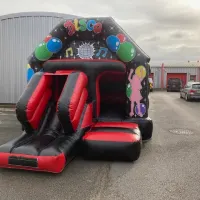 17x12x10ft High A Frame Red And Black Front Slide Bouncy Combi Castle