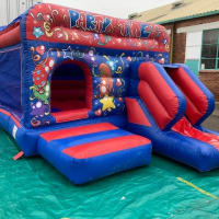 17x12  X 8ft 10 High Party Time Box Castle With Slide