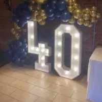 Double Led Number With Balloon Arch