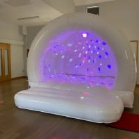 White Curved Bouncy Castle