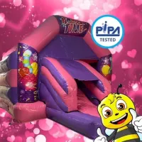 Pink And Purple Combo Bouncy Castle Hire Wakefield And Leeds