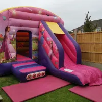 Princess Themed Bounce And Slide Combo Setup For Children's Party In Nottingham