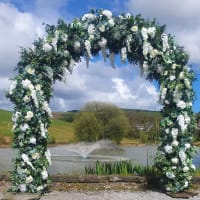 Green & White Flower Floral Arch
