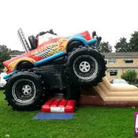 Monster Trucky Bouncy Castle Slide Combo