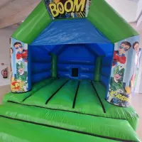 Boom Superhero Green Bouncy Castle