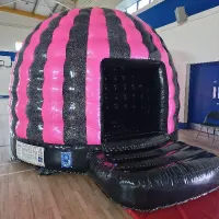 Glitter Pink Black Disco Dome