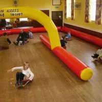 Wiggle Cars And Inflatable Race Track