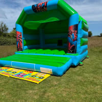 Web Shooter Themed Green And Blue Castle