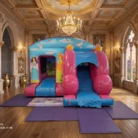 3d Princess Carriage Bouncy Castle Slide