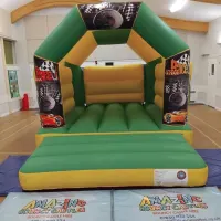 11ft X 15ft Racing Cars Bouncy Castle - Green