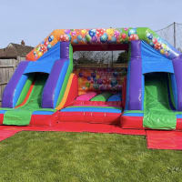 Double Slide Party Theme Bouncy Castle