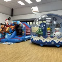Snow Globe And 3d Christmas Bouncy Castle