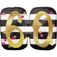 18 Inch Pink And Gold Milestone Birthday Holographic Supershape Balloons