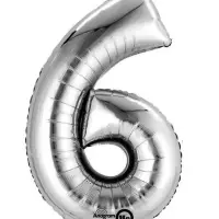 Silver Giant Foil Number Helium Balloons 0-9
