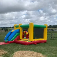 Multicoloured Inflatable Activity Castle With Slide