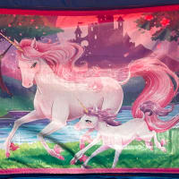 12ft X 12ft Blue And Red Castle -unicorns Theme