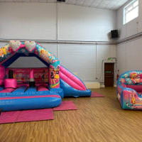 Kids 3d Barbie Bouncy Castle With Slide Hire Canvey Island