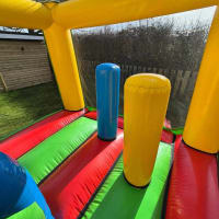 Multi Coloured Combi Castle With Front Slide