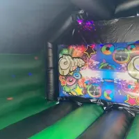 Disco Bouncer Bounce And Slide Bouncy Castle - Green